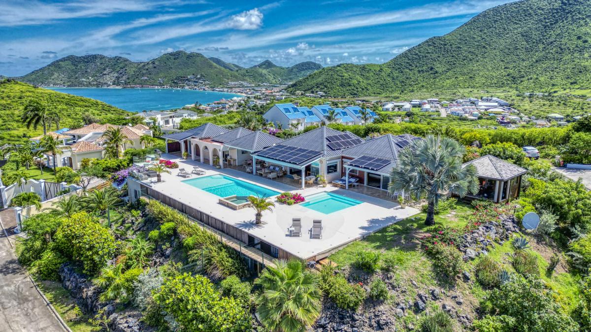 A louer villa 8 personnes Happy Bay Saint Martin_ Vue aérienne - 39